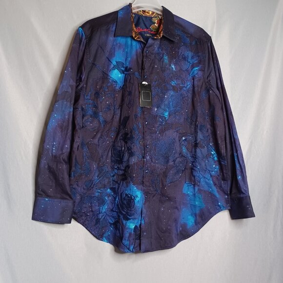 Robert Graham Shirt Mens 1XLT Limited Edition Cosmic Garden Glass Buttons - Picture 3 of 12